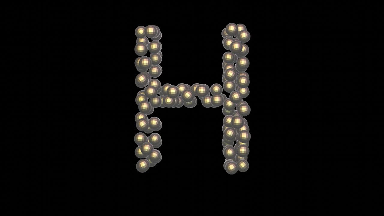 Disco Ball Themed Font  Letter H
