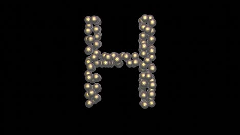 disco ball themed font  letter h