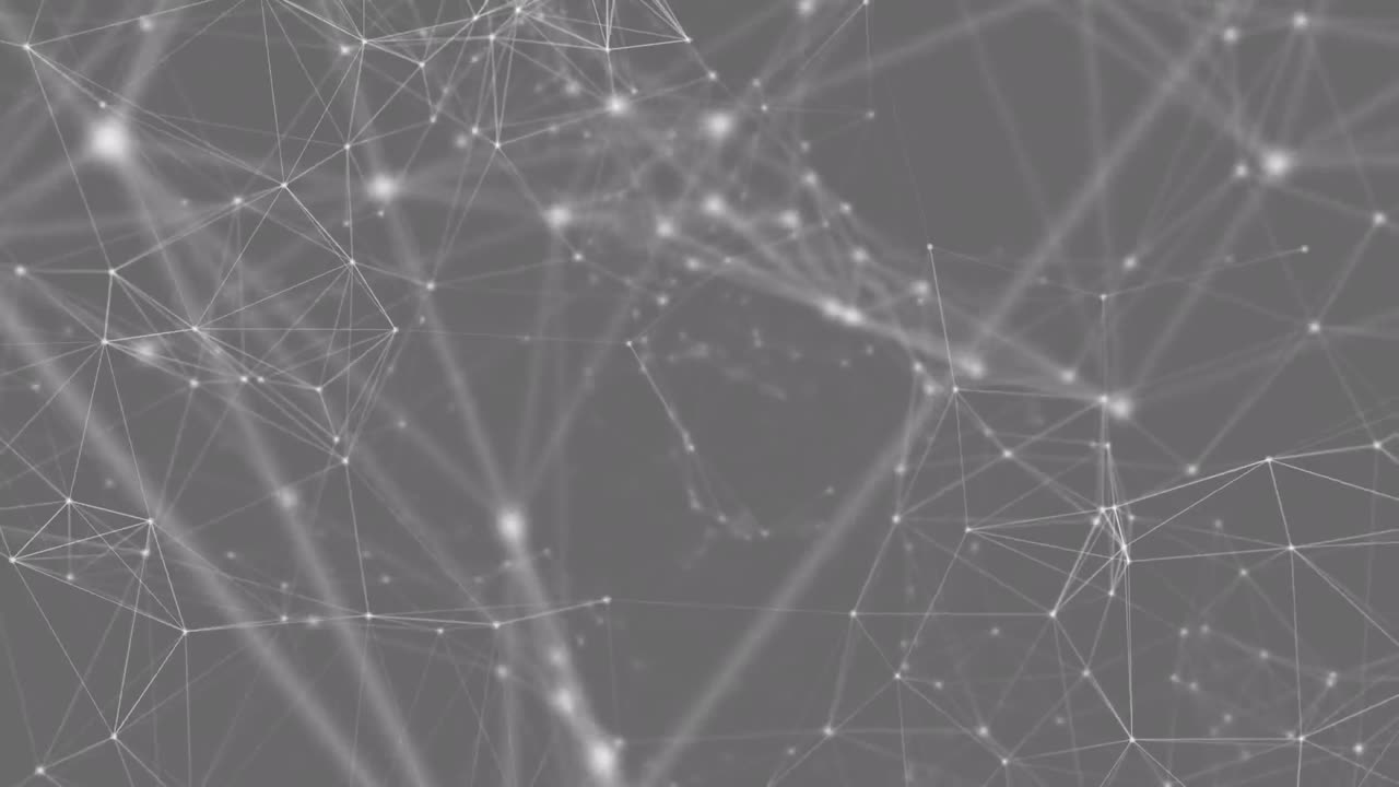Animation of network of connections on black background