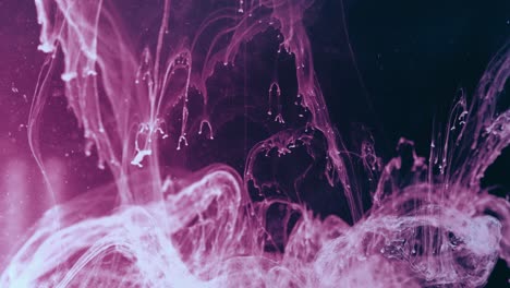 poderes cósmicos que fluyen por el espacio, mezcla de pintura con agua, rosa y negro