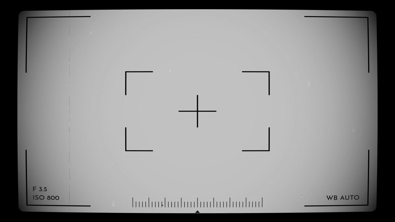 Vintage Film Camera Viewfinder Overlay with Grain, Dust, and Scratches
