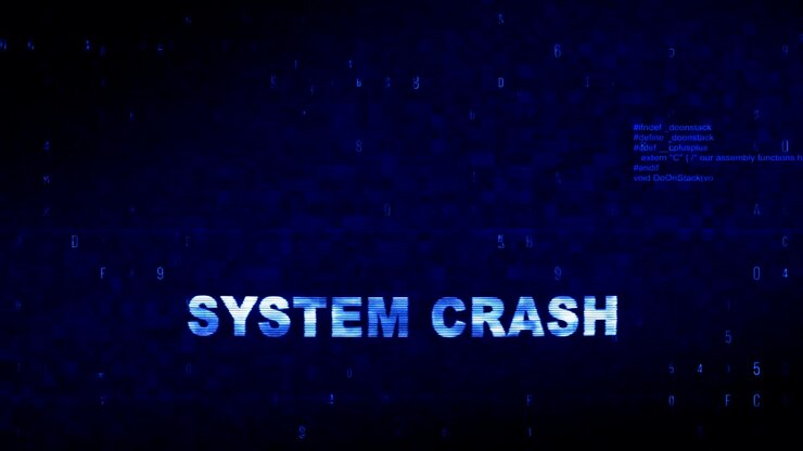 SYSTEM CRASH Text Digital Noise Twitch Glitch Distortion Effect Error Loop Animation.