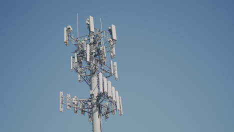 Mast-with-cellular-antennas-against-a-blue-sky