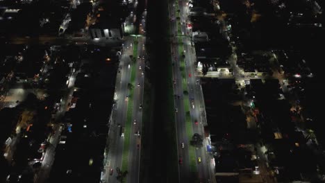 Aerial views of Ecatepec after dark