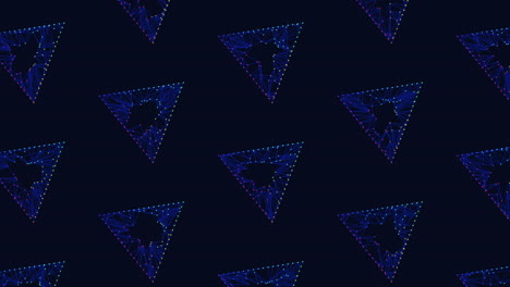 patrón de triángulo azul simétrico sobre un fondo oscuro