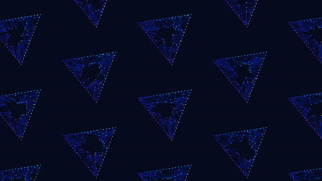 symmetrical blue triangle pattern on dark background