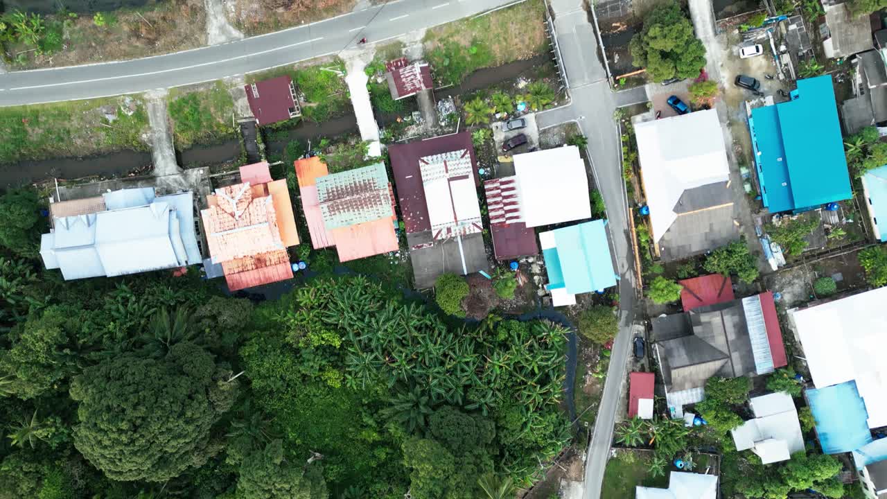 Aerial Drone View During Summer Kabong Fishing Village,With River And Beach,Sarawak,Borneo