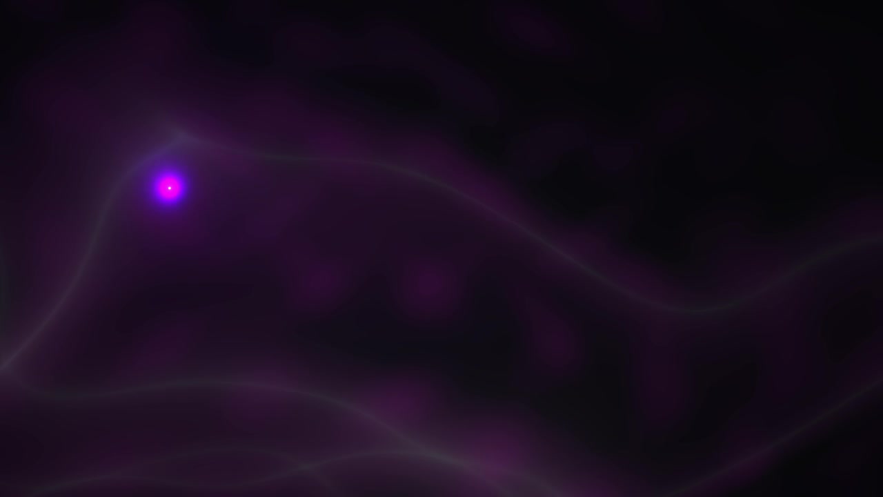 Sfondo astratto viola scuro con linee luminose in movimento e particelle