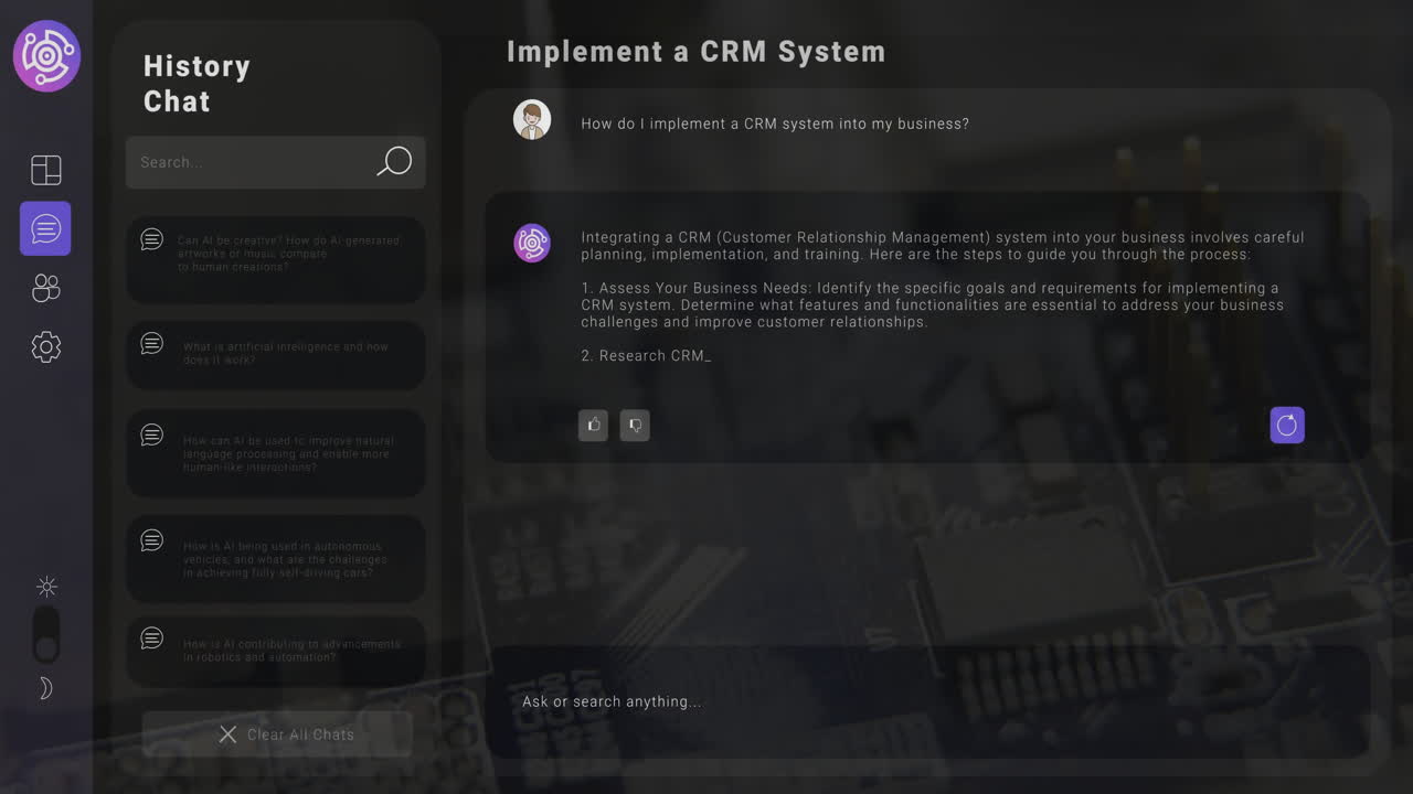 Animation of digital data processing over screen on black background