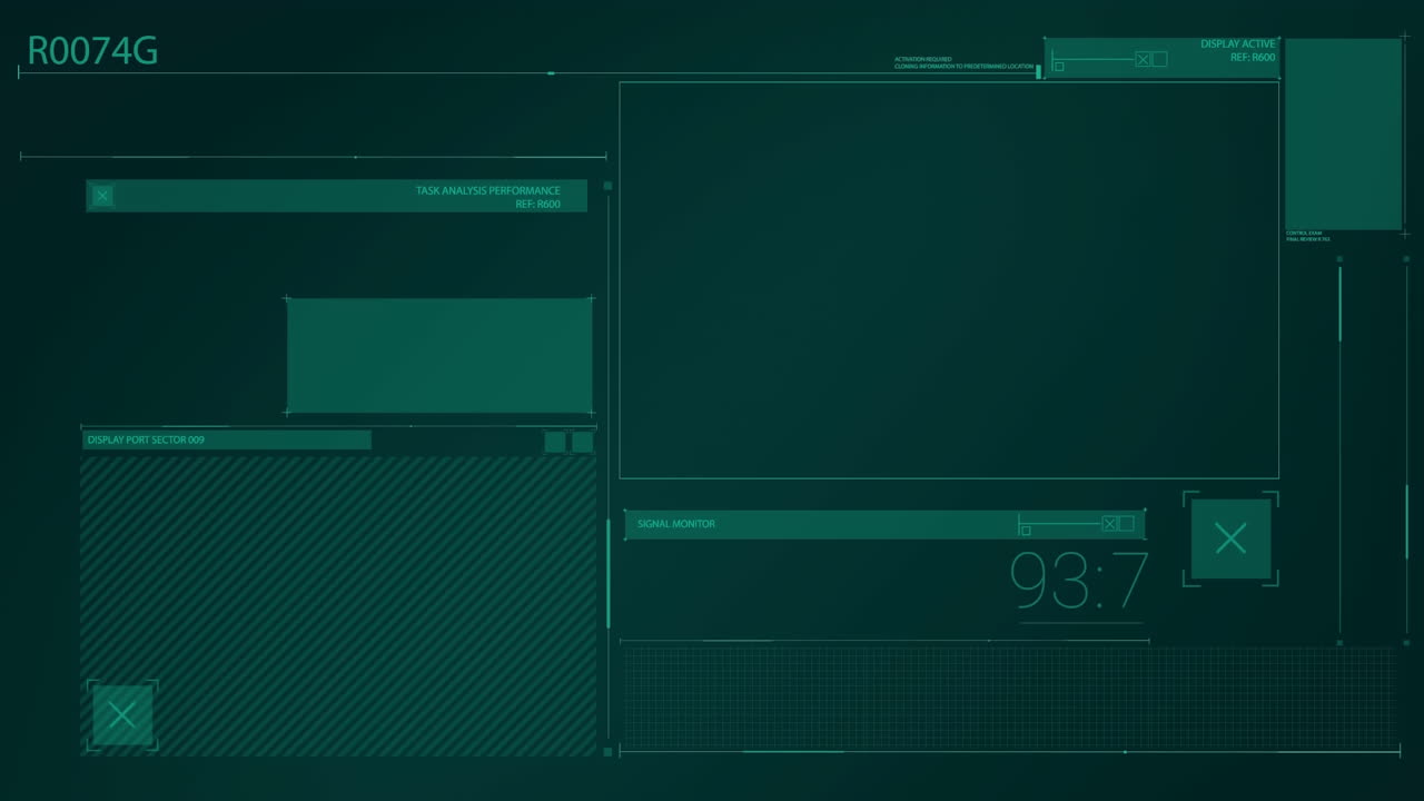 Animation of digital computer interface screens scanning