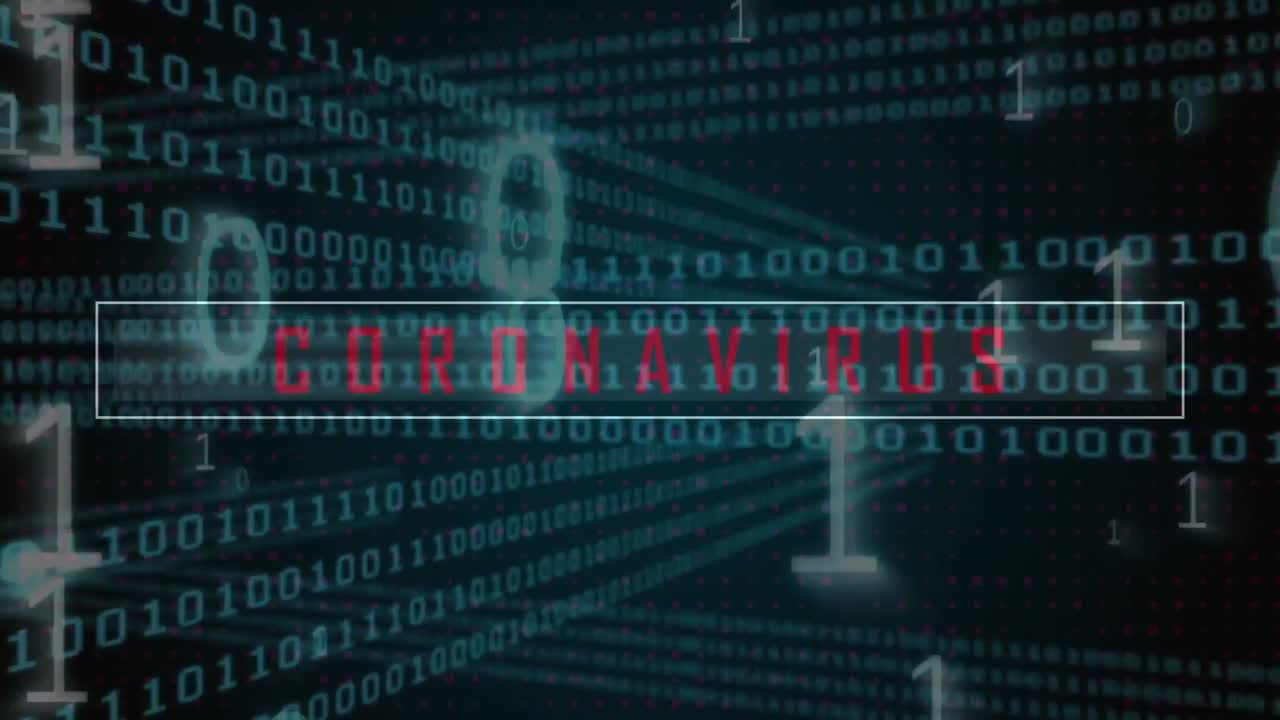 animación de codificación binaria y procesamiento de datos a través de la nube de tecnología negra