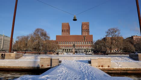 oslo city hall winter time 2022