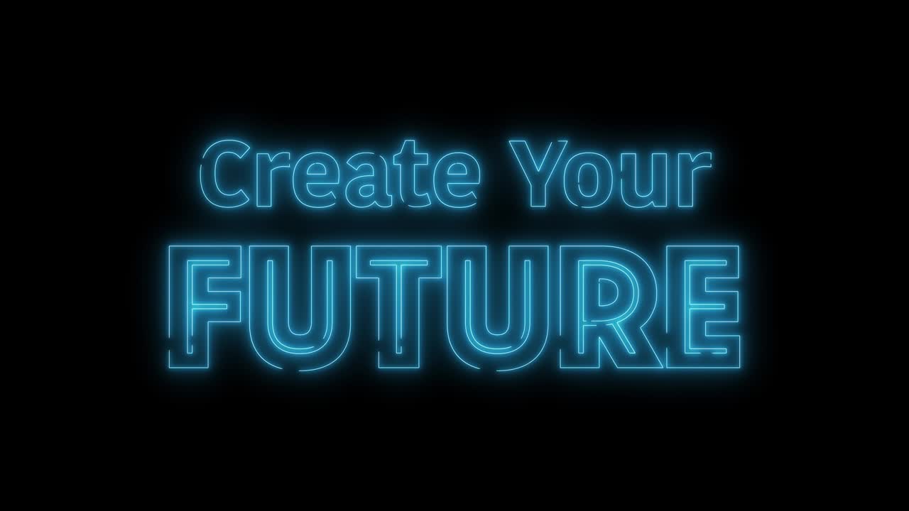 미래의 네온 표지판 비디오를 만들기