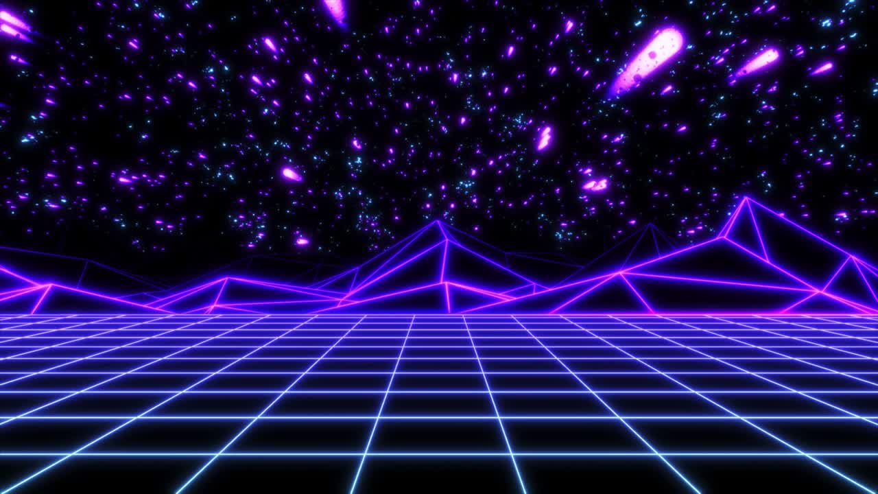 Concept 18-N1 Infinite Abstract Neon Retrowave Animated Background