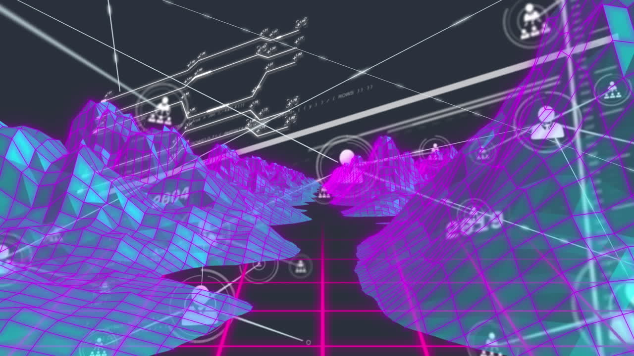 데이터 처리 및 연결 네트워크의 애니메이션