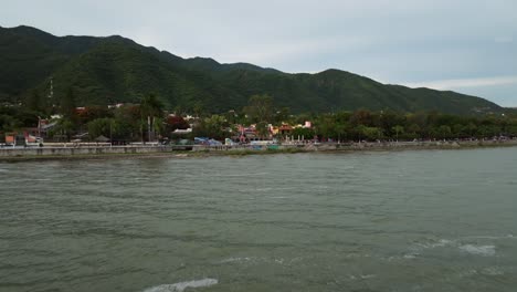 scenic lakeside town with mountains in mexico