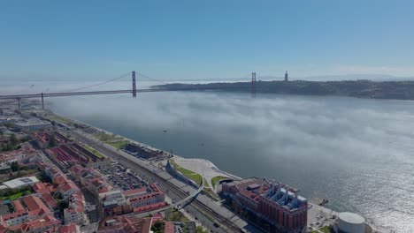 drone shot from lisbon (belem).