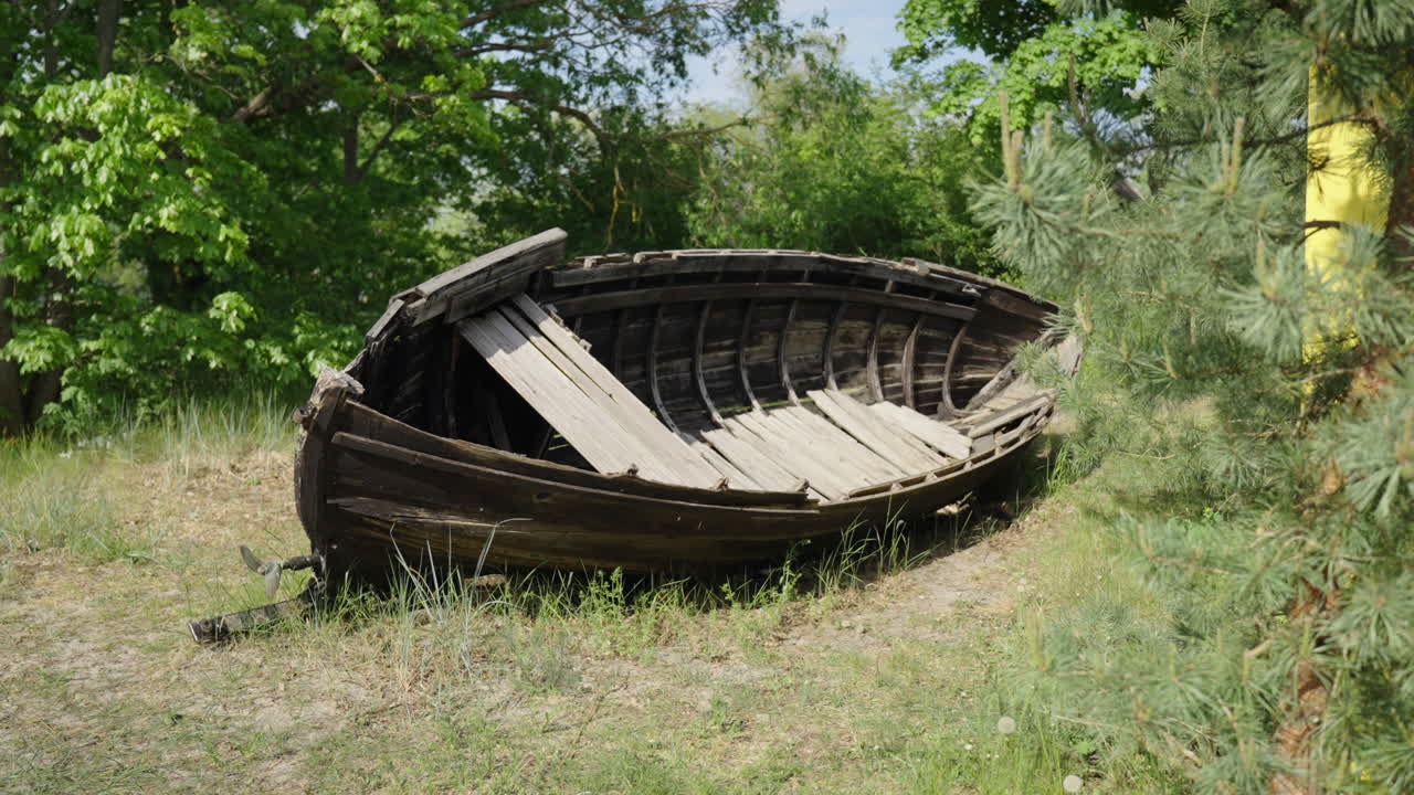 Old wooden boat at the Baltic sea