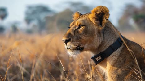 Lion with collar