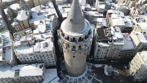 galata tower in winter season