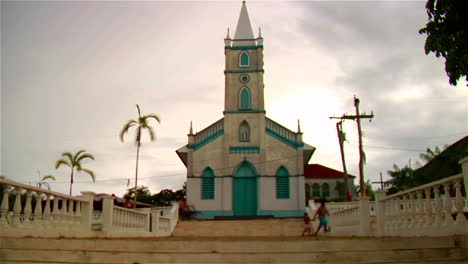 Tilt-up-to-a-small-church-in-the-Amazon-region