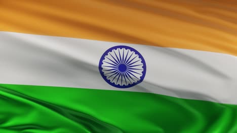 la bandera de la india ondeando en el viento seamles loop animación 3d. resolución 4k