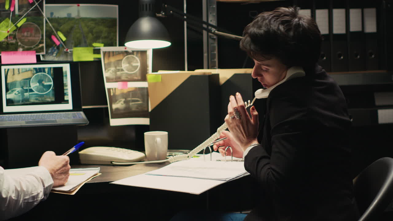 Detectives Working on a Case in a Crime Scene Investigation Office