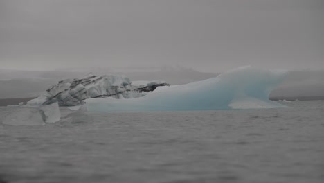 arctic landscape, icebergs and ice blocks floating in the waters of iceland