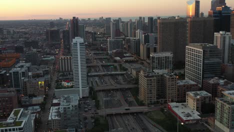 rush hour in chicago - aerial