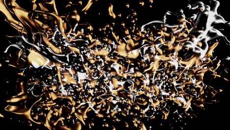 golden and silver liquid splash