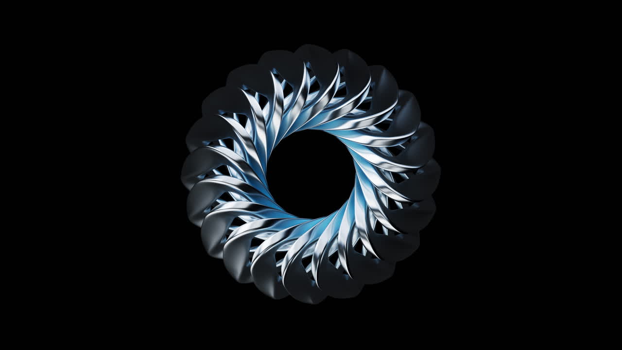 el fondo de la geometría de la curva metálica, renderización en 3d.