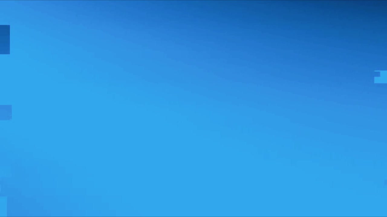 Transisi Glitch Digital Abstrak dengan Efek Cahaya Biru