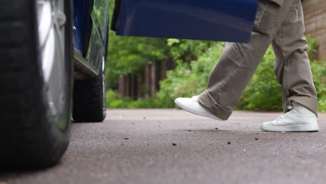 person getting out of the vehicle