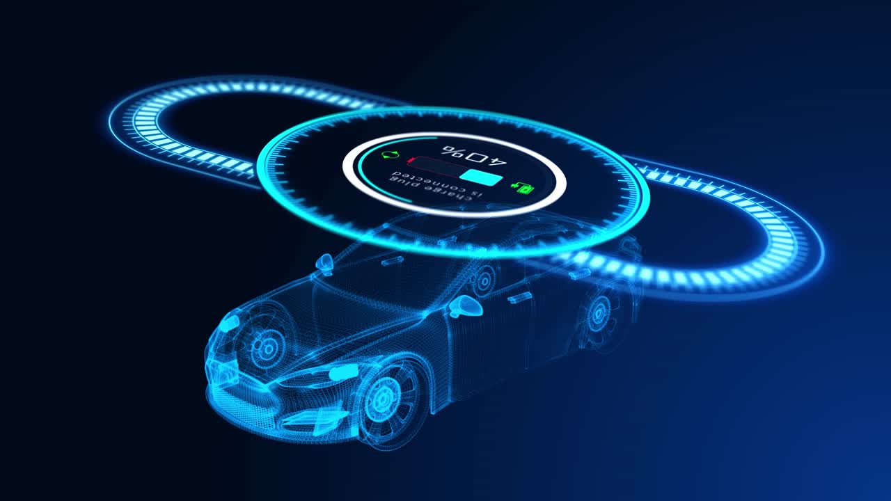 Futuristic hud self driving vehicle autonomous high tech screen display design data animation sci fi