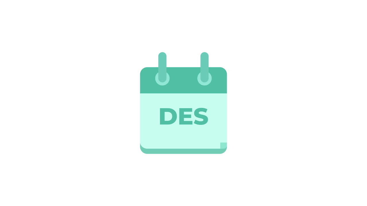 Animated Calendar Icon with 'DES' Text