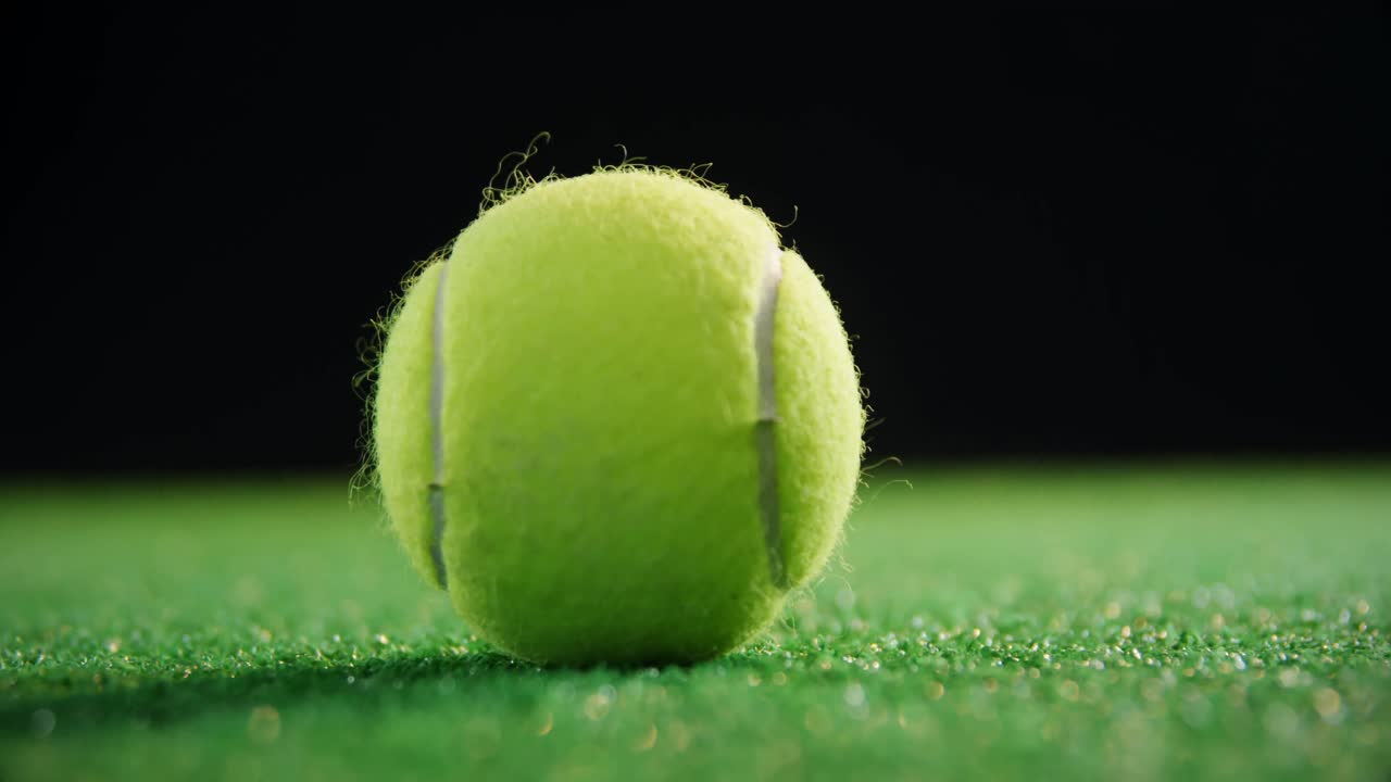 Lähikuva tennispalloista ruoholla 4k