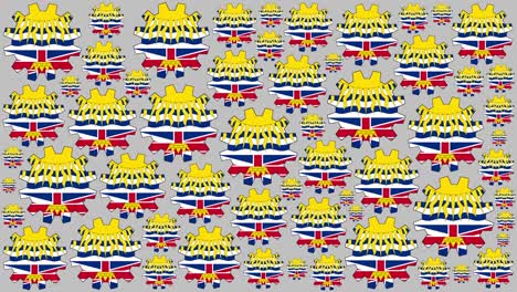 bandera de la columbia británica engranajes girando fondo