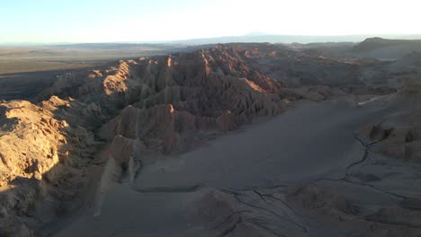 drone hovering over "valle de la luna" in atacama, chile