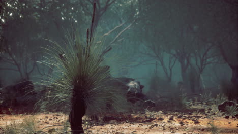 intriguing encounter in the wild with hidden wildlife and lush vegetation