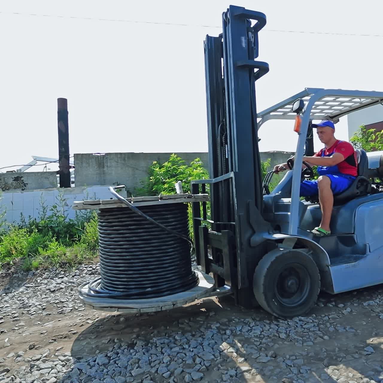 Forklift on construction site