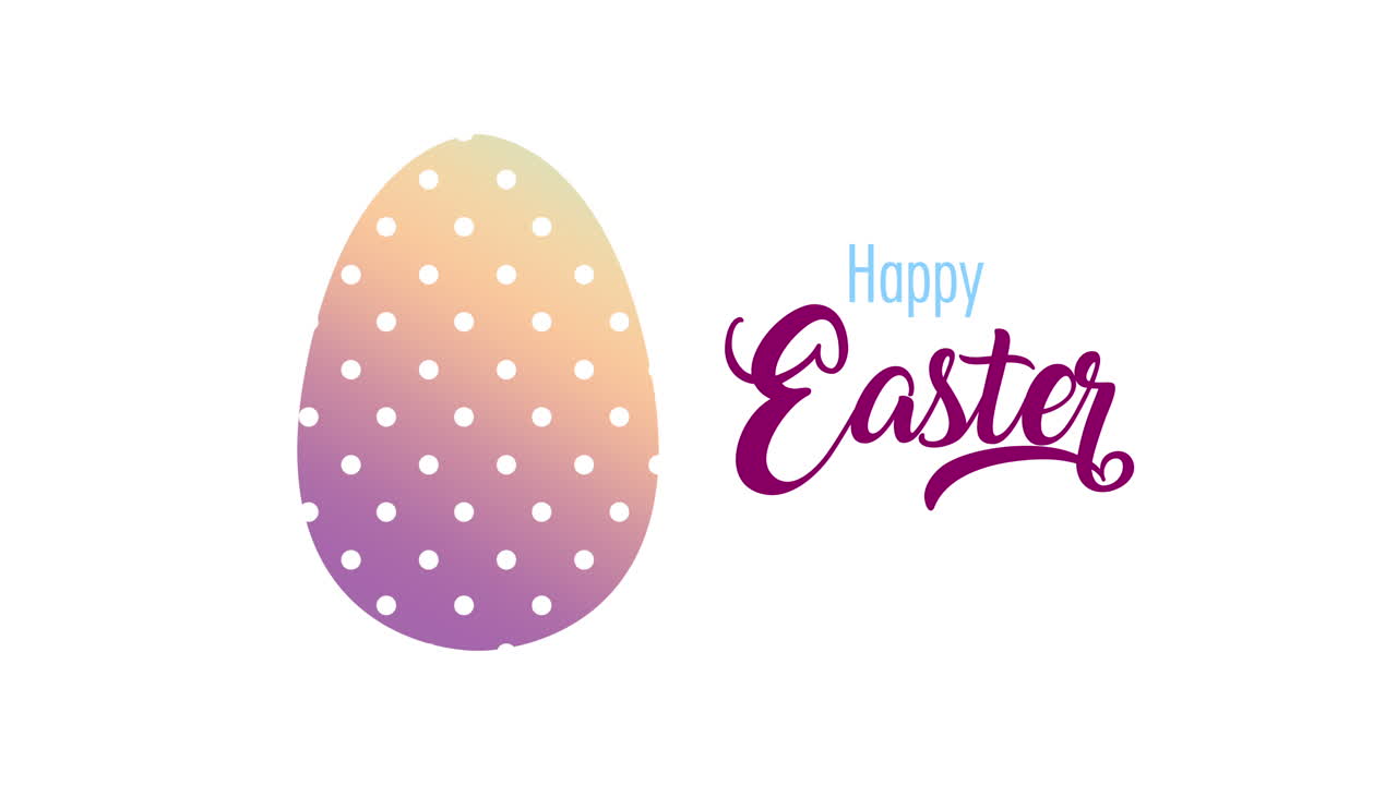 글자와 달이 그려진 행복한 부활절 애니메이션 카드