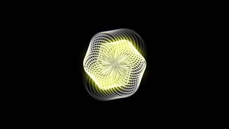 animación de formas geométricas abstractas. un fondo lleno de imaginación y creatividad. el fondo es negro. el color es amarillo claro.
