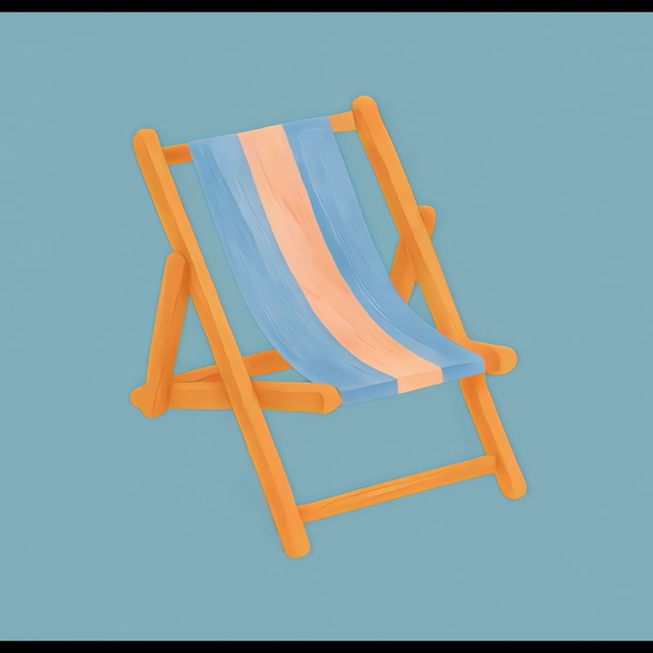 Illustration de transat rayé tournant sur fond bleu