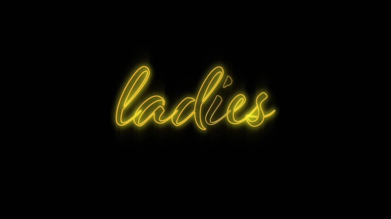 Emerging yellow ladies neon billboard 4k