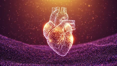 a captivating digital art animation showcases a luminous heart set against a backdrop of vivid and abstract surroundings, creating a mesmerizing visual experience