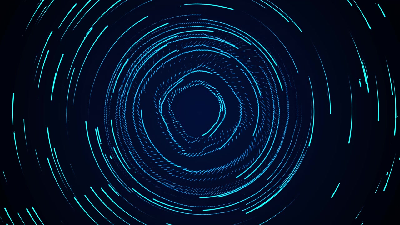 Abstract Digital Background with Rotating Blue Light Rings