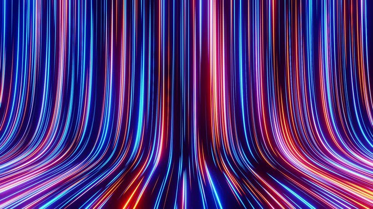 Linhas de néon abstratas fluindo. Animação em loop.