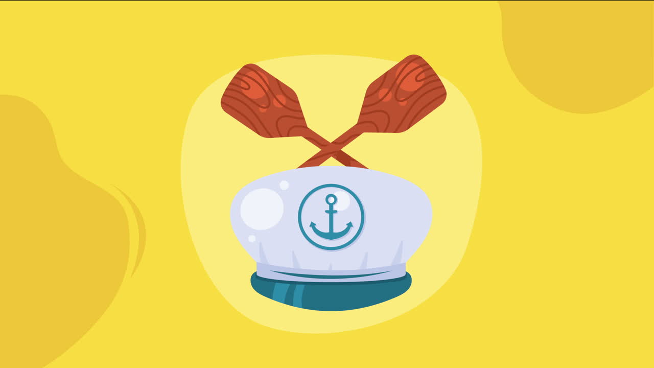 선원 모자 액세서리 항해 애니메이션