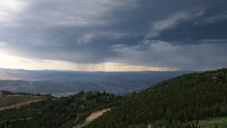 aerial time lapse of thunderstorm forming
