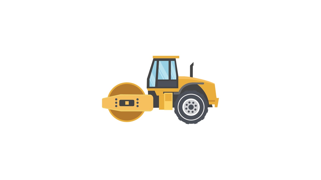 Animated Road Roller Assembling and Moving